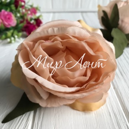 Бутон розы 9 см, персиковый, упаковка 50 шт.