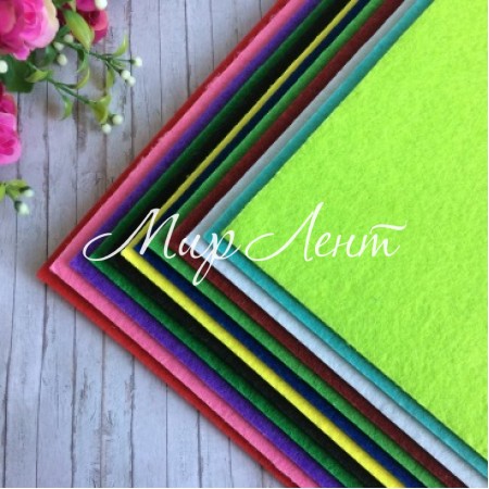 Набор фетра, 20х30 см, цветной микс, 3 мм, упаковка 12 шт.