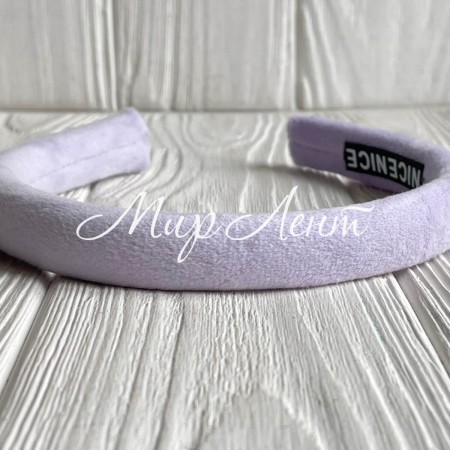 Обруч велюр тонкий, 1,8 см, светло-лиловый, шт.