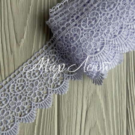Кружево макраме (D30210), 7 см, белое, рулон 9 м