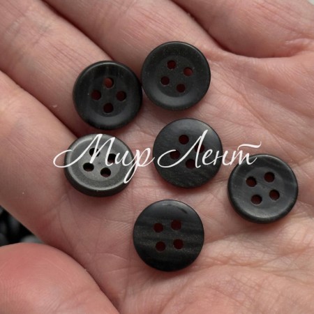 Пуговица пластиковая, 1,4 см, черная, упаковка 100 шт.