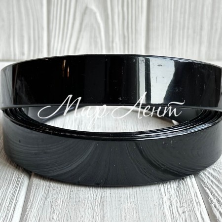 Обруч глянцевый 2,5 см (пластик), черный, упаковка 12 шт.