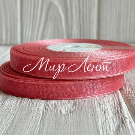 Органза 0,6 см, пудровий, рулон 45 м