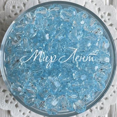 Кришталь круглий, 10 мм, аквамариновий, упаковка 500 г