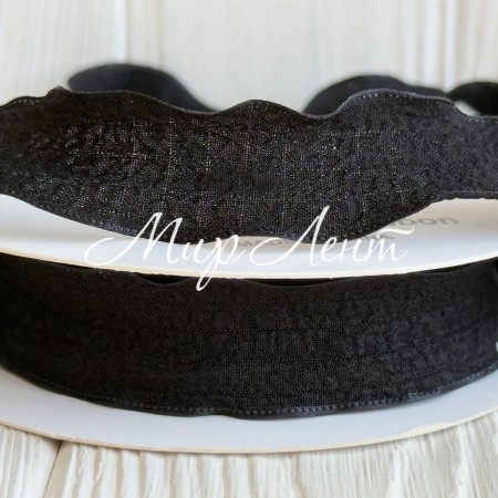 Лента жатка (D30329), 2,5 см, черная, рулон 9 м