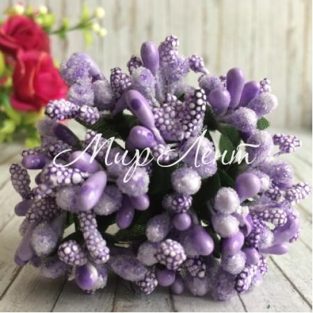 Веточка с тычинками, лиловая, упаковка 144 шт.