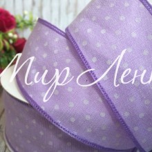 Стрічка джинс горох, 4 см, ліловий, рулон 17,5 м