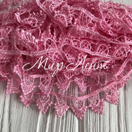 Кружево макраме "Софи", 1,8 см, розовое, рулон 9 м