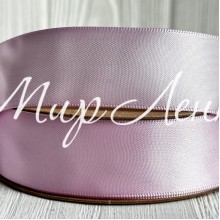 Атлас двусторонний (премиум), 2,5 см, нежно-розово-сиреневый, рулон 23 м