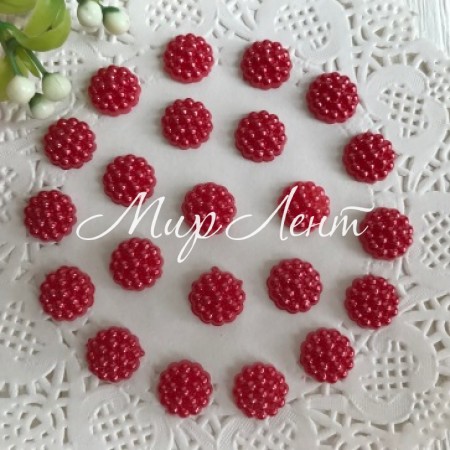 Серединка-хризантемка, 10 мм, темно-красный, упаковка 250 грам