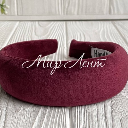 Обруч спорт велюр обьемный, 4 см, бордовый, шт.