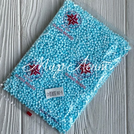 Бісер матовий, розмір 6/0, світло-бірюзовий (43), упаковка 400 г