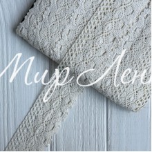 Кружево вязаное (D30259), молочное, 5 см, рулон 23 м