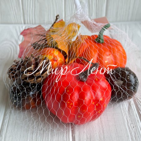 Набір з гарбузиками і шишками (С30502), помаранчевий, набір 13 шт.