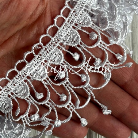 Кружево макраме (ТМ-6), 5,5 см, белое, рулон 9 метров