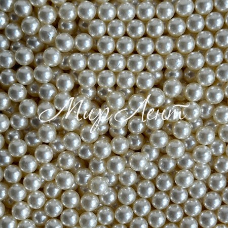 Жемчуг (пластик) для установки на прессе (без отверстия), 10 мм, молочный, упаковка 500 грамм