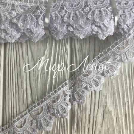 Кружево макраме среднее (ТВ-9), 4 см, белое, рулон 9 метров
