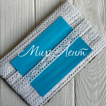 Кружево вязане (D30100 / 0018F), 2 см, біле, рулон 13 м