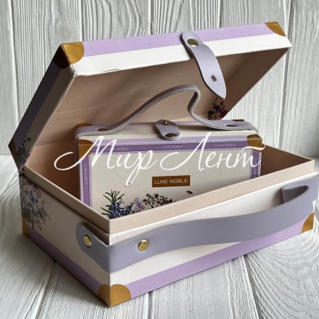 Набор подарочных коробок (чемоданчик) (J01125), сиреневая, набор из 2 шт.