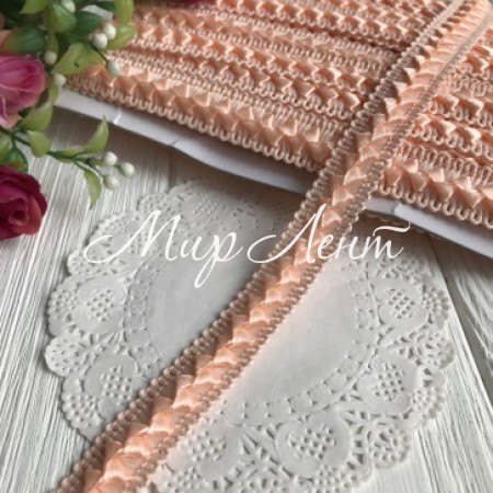 Тесьма самоса, 1,8 см, светло-персиковая, моток 18 м