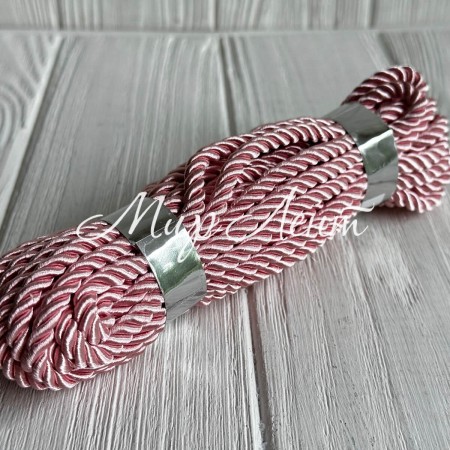 Шнур декоративний, 5 мм, рожевий, рулон 9 м