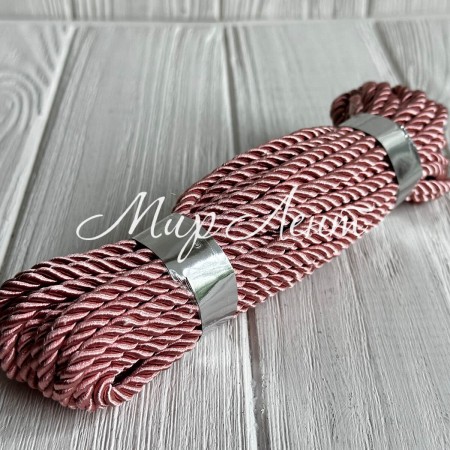 Шнур декоративний, 5 мм, пудровий, рулон 9 м