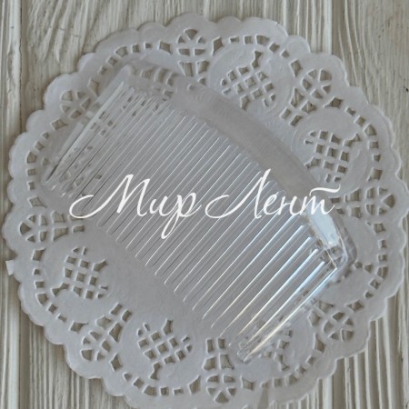 Гребень пластиковый, 8,2х5 см, прозрачный, упаковка 50 шт.