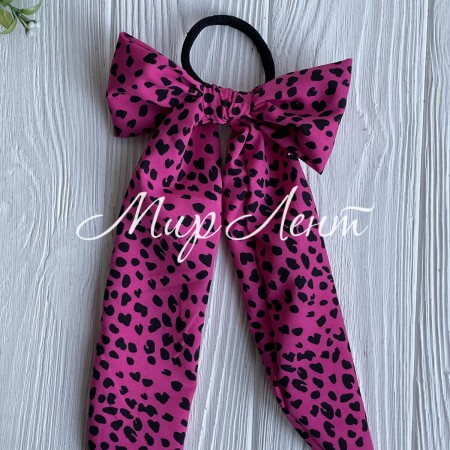 Резинка Твилли с узким бантом, 30 см, малиновая, шт.