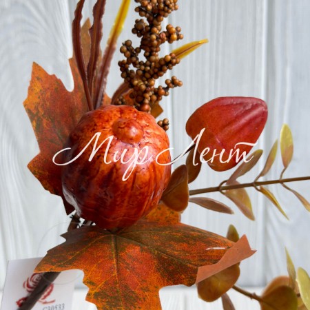 Осенняя веточка (С30533), 28,5 см, оранжевая, шт.