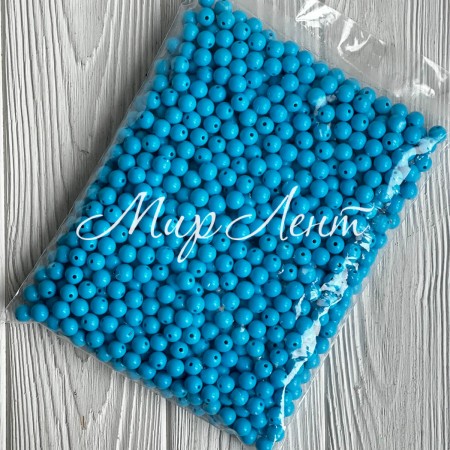 Бусина акриловая, 10 мм, бирюзовая, упаковка 500 г