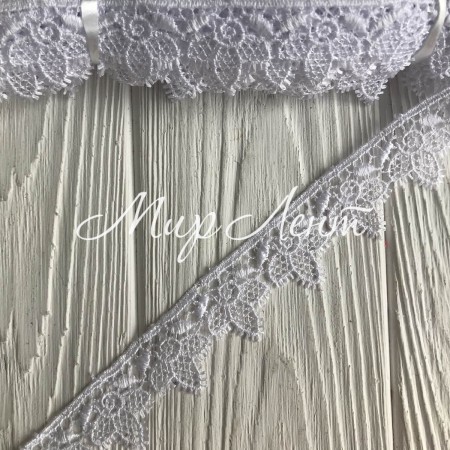 Кружево макраме среднее (ТВ-1), 3 см, белое, рулон 9 метров