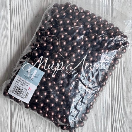 Жемчуг на нити Vip, 12 мм, коричневый, упаковка 500 г