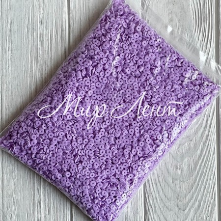 Плоскі намистини, 6 мм, бузкові, Велика упаковка 500 г