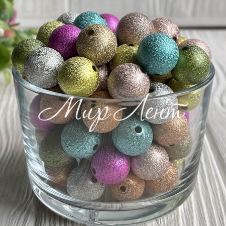 Бусина "антик", 12 мм, цветной микс, упаковка 500 г