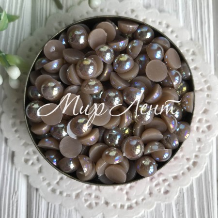 Полубусина 8 мм, кофейный перламутр, упаковка 250 г