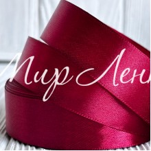 Атлас 2,5 см, красный бархат, рулон 33 м, УПАКОВКА 5 рулонов