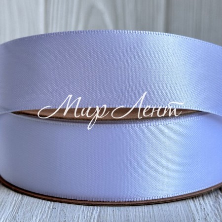 Атлас двусторонний (премиум), 2,5 см, белый, рулон 23 м