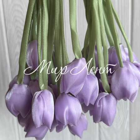 Тюльпаны из органзы, 42 см, лиловые, упаковка 20 шт.