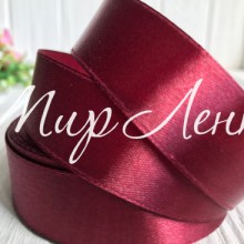 Атлас 2,5 см, гранатовый, рулон 33 м, УПАКОВКА 5 рулонов