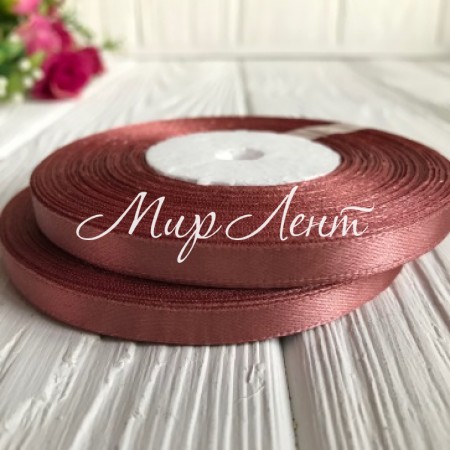 Атлас 0,6 см, коньячный, рулон 33 м