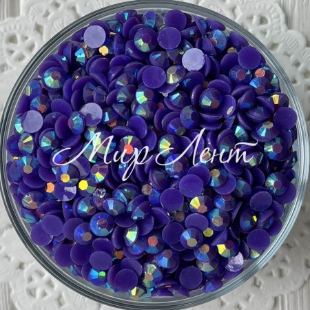 Стразы непрозрачные с перламутром, 6,5 мм, темно-фиолетовый, упаковка 10000 шт.