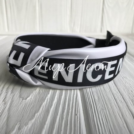 Обруч чалма из экокожи (Nice широкая), 4 см, белый, шт.