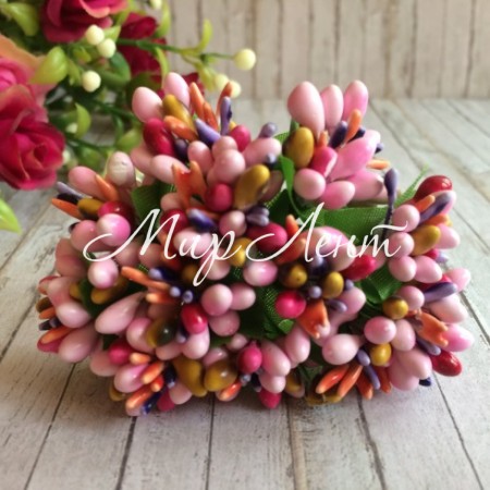 Веточка MIX, розово-малиновая, упаковка 144 шт.