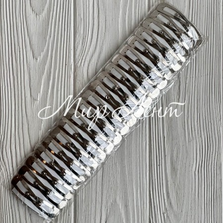 Заколка клац-клац, 4,8 см, метал серебро, планшетка 40 шт.