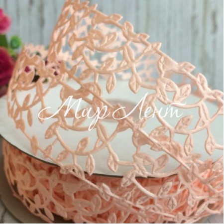 Кружевная лента Лавель, 3 см, персиковый, рулон  20 м