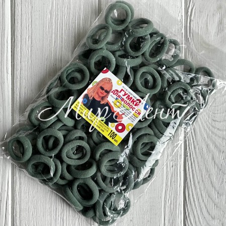 Резинка Калуш (велюрчик), 2,7 см, оливково-зеленый, упаковка 100 шт.