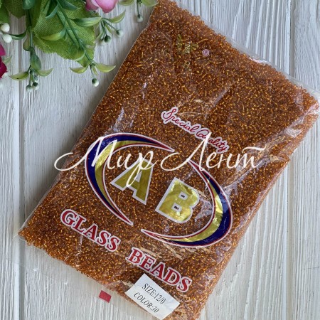 Бисер прозрачный, размер 12/0, карамельный (30), упаковка 400 г