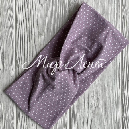 Повязка стрейч кулир, 10х21 см, розово-пудрова в мелкий горох, шт.