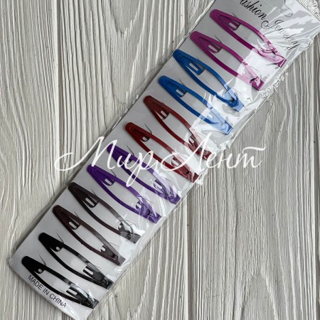 Заколки клац-клац, 6 см, цветные, упаковка 12 шт.