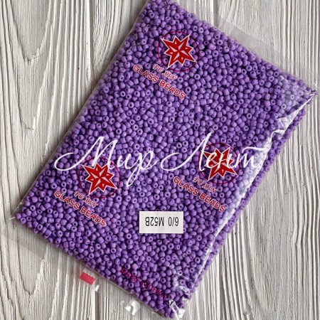 Бісер матовий, розмір 6/0, фіолетовий (M52B), упаковка 400 г